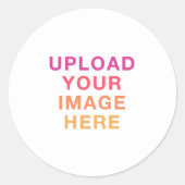 Business Logo Image White ラウンドシール (正面)