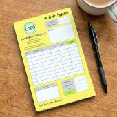 Business Logo Invoice Receipts | Custom Yellow Pad ポストイット