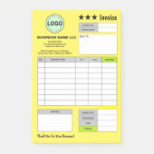 Business Logo Invoice Receipts | Custom Yellow Pad ポストイット (正面)