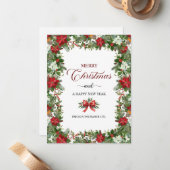 Business Logo Merry Christmas Thank You Card   ノートカード (正面/裏面インサイチュ)