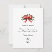 Business Logo Merry Christmas Thank You Card   ノートカード (裏面)