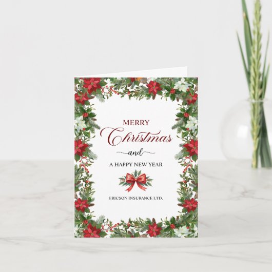 Business Logo Merry Christmas Thank You Card   ノートカード (正面)