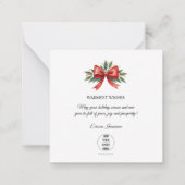 Business Logo Merry Christmas Thank You Card ノートカード (裏面)