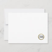 Business Logo Minimal White Flat Note Card ノートカード (正面)