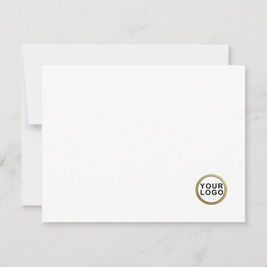 Business Logo Minimal White Flat Note Card ノートカード (正面)