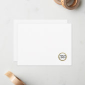 Business Logo Minimal White Flat Note Card ノートカード (正面/裏面インサイチュ)