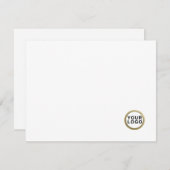Business Logo Minimal White Flat Note Card ノートカード (正面/裏面)