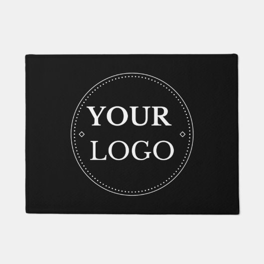Business Logo Modern Black Promotional ドアマット (正面)
