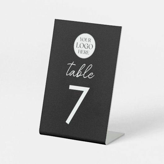 Business Logo Modern Minimalist Table Number 台座サイン (正面)