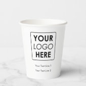 Business Logo Modern Professional Simple White 紙コップ (裏面)