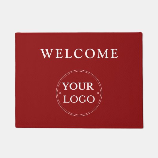 Business Logo Modern Red Promotional  ドアマット (正面)