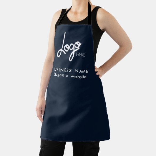Business Logo | Name Modern Navy Blue Apron エプロン (インサイチュ)