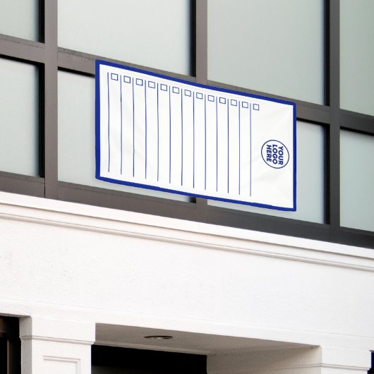 Business Logo Navy Blue Dry Erase To Do List 横断幕 (ビルの外側)