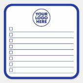 Business Logo Navy Blue To Do List スクエアシール (正面)