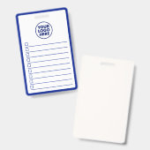Business Logo Navy Blue Whiteboard To Do List バッジ (正面&裏面)