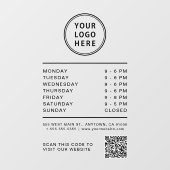 Business Logo Open Hours Create Your QR Code ウィンドウサイン (シート)