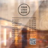 Business Logo Open Hours Create Your QR Code ウィンドウサイン (シート2)