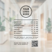 Business Logo Open Hours Create Your QR Code ウィンドウサイン
