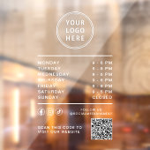 Business Logo Open Hours Social Media QR Code ウィンドウサイン (シート2)
