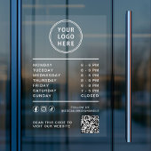 Business Logo Open Hours Social Media QR Code ウィンドウサイン