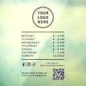 Business Logo Open Hours Social Media QR Code ウィンドウサイン (シート3)