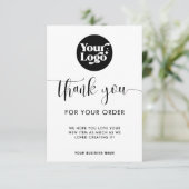 Business Logo Order Packaging Discount QR Code サンキューカード (スタンド正面)