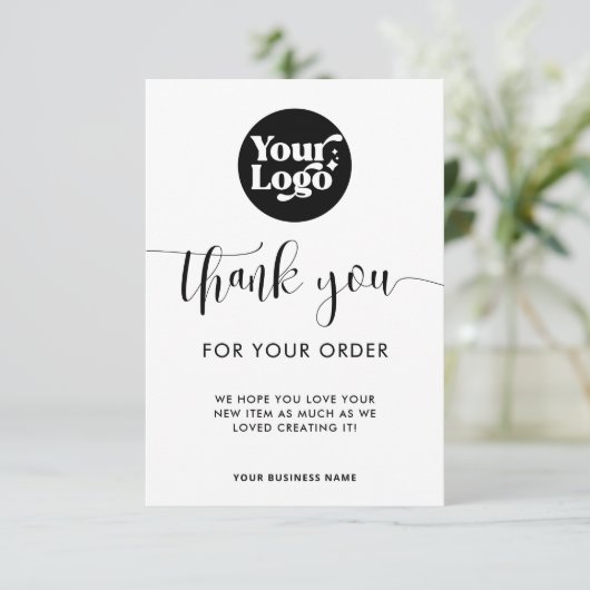 Business Logo Order Packaging Discount QR Code サンキューカード (スタンド正面)