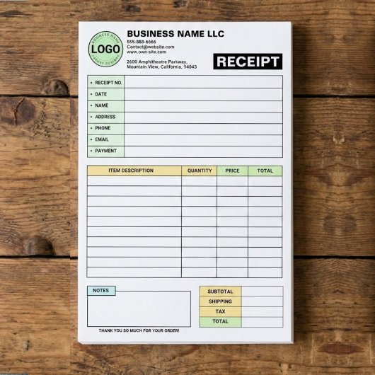 (Business Logo Pad) Payment Sales Invoice Receipt ポストイット