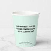 Business Logo Paper Cups Custom Mint Green 8 oz 紙コップ (裏面)