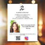 Business logo photo qr code instagram white チラシ<br><div class="desc">Personalize and add your business logo,  name,  address,  your text,  photo,  your own QR code to your instagram account. White background,  black text.</div>