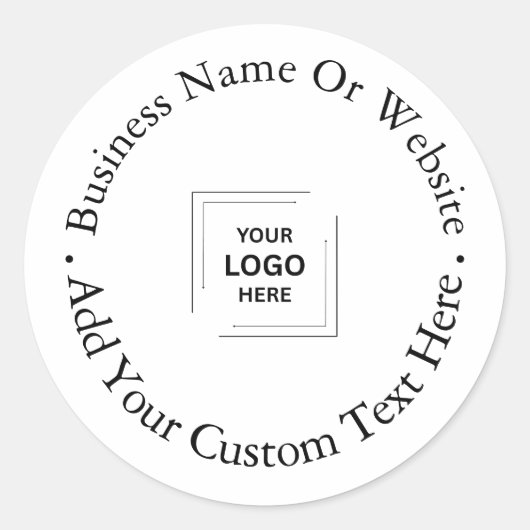 Business Logo | Professional Modern Minimal White  ラウンドシール (正面)