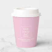 Business Logo Promotional Branded Budget Pink 紙コップ (裏面)
