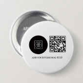 Business Logo Promotional QR Code Text Button 缶バッジ (正面&裏面)