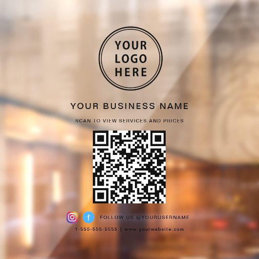 Business Logo QR Code ウィンドウサイン (シート2)