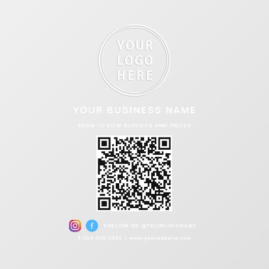 Business Logo QR Code ウィンドウサイン (シート)