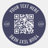 Business Logo QR Code ラウンドシール (正面)
