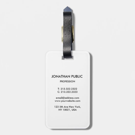 Business Logo QR Code Barcode Name Text Template ラゲッジタグ (裏面縦)