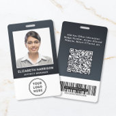 Business Logo QR Code Barcode Photo ID バッジ