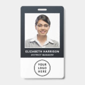 Business Logo QR Code Barcode Photo ID バッジ (正面)