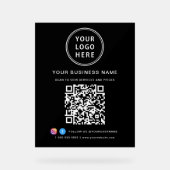 Business Logo QR Code Black アクリルサイン (正面)