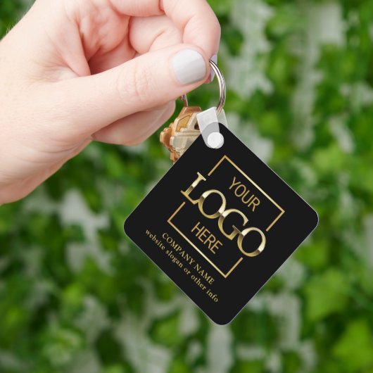 Business Logo & QR Code Branded Promotional キーホルダー (手)