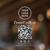 Business Logo QR Code Connect With Us White ウィンドウサイン