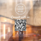 Business Logo QR Code Connect With Us White ウィンドウサイン (シート2)