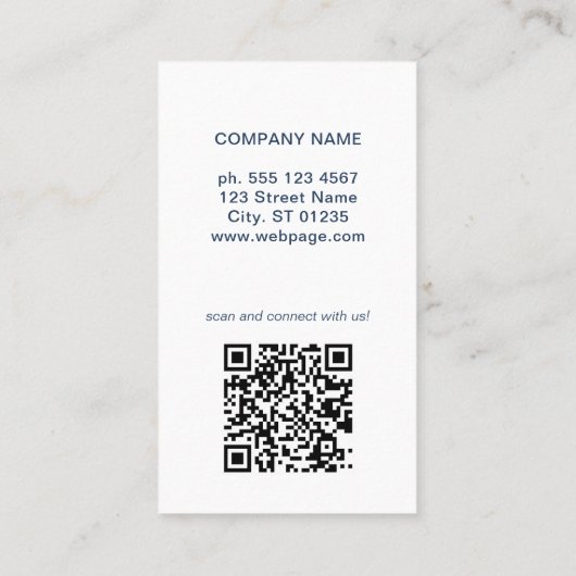 Business Logo QR Code Custom Employee Photo 名刺 (裏面)