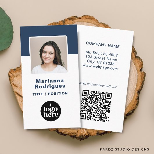 Business Logo QR Code Custom Employee Photo 名刺