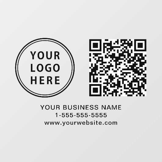 Business Logo QR Code Horizontal ウィンドウサイン (シート)
