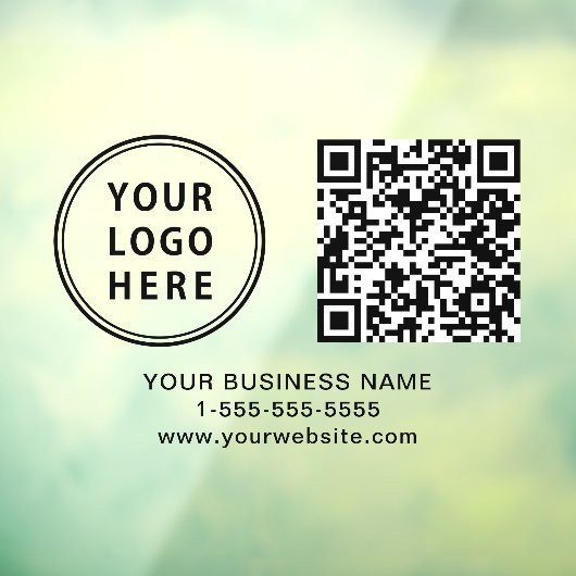Business Logo QR Code Horizontal ウィンドウサイン (シート3)