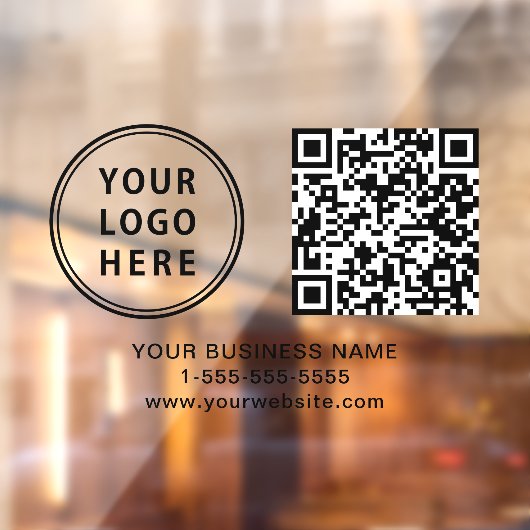 Business Logo QR Code Horizontal ウィンドウサイン (シート2)