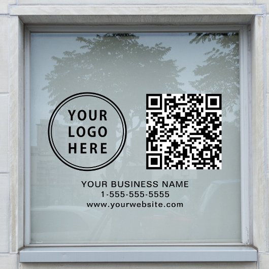 Business Logo QR Code Horizontal ウィンドウサイン