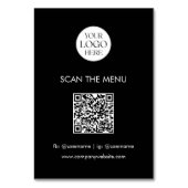 Business Logo QR Code Menu Modern Minimalist テーブルナンバー (裏面)